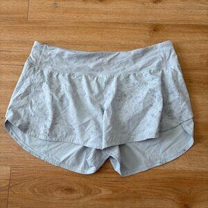 Lululemon Athletic Speed Up MR Lined Shorts 4” Gravel Pastel Blue Women’s Sz 12